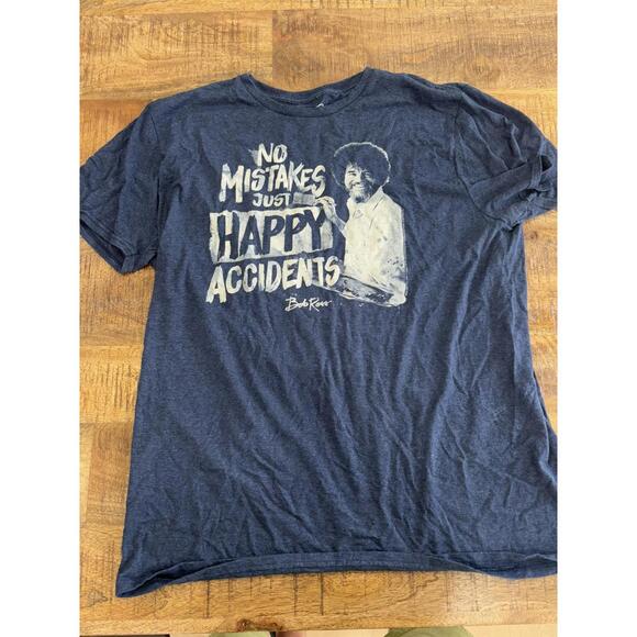 Bob Ross No Mistakes Just Happy Accidents Men's T-Shirt XL - Picture 1 of 3